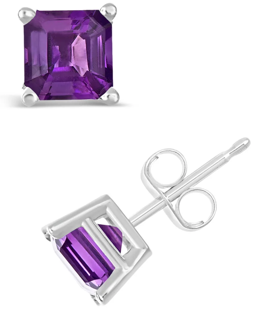 Amethyst (1-9/10 ct. t.w.) Stud Earrings in Sterling Silver (Also Available in Citrine)