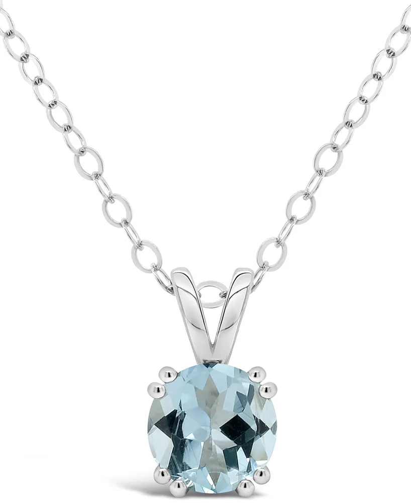 Aquamarine (1-1/4 ct. t.w.) Pendant Necklace in Sterling Silver