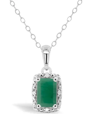 Sapphire (5/8 ct. t.w.) and Diamond Accent Pendant Necklace Sterling Silver (Also Available Emerald)