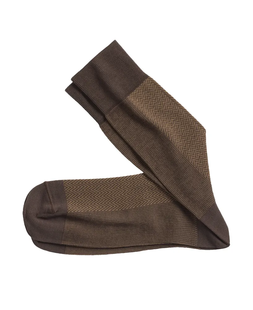 Johnston & Murphy Herringbone Panel Socks