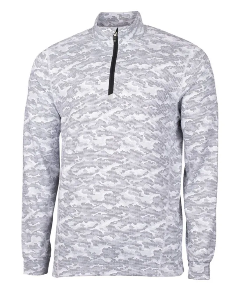 Cutter & Buck Men's Traverse Camo Print Half Zip T-Shirt