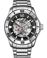 Stuhrling Men's Silver Tone Stainless Steel Bracelet Watch 44mm