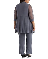 R & M Richards Plus Size Embellished Layered-Look Pantsuit