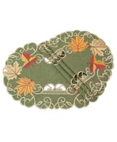 Manor Luxe Delicate Leaves Embroidered Cutwork Fall Placemats - Set of 4