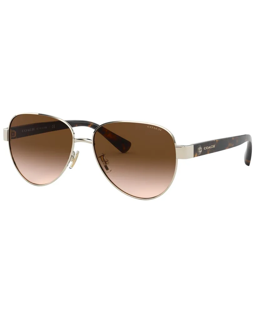 Coach Women's Gradient Caroline HC7012-910013-56 Gold Aviator Sunglasses :  Amazon.ca: Clothing, Shoes & Accessories