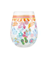 Enesco Lolita Flip Flops Too Stemless Wine Glass