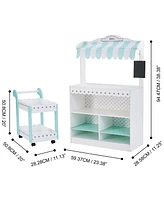 Teamson Kids - My Dream Bakery shop Dessert Stand - White / Mint