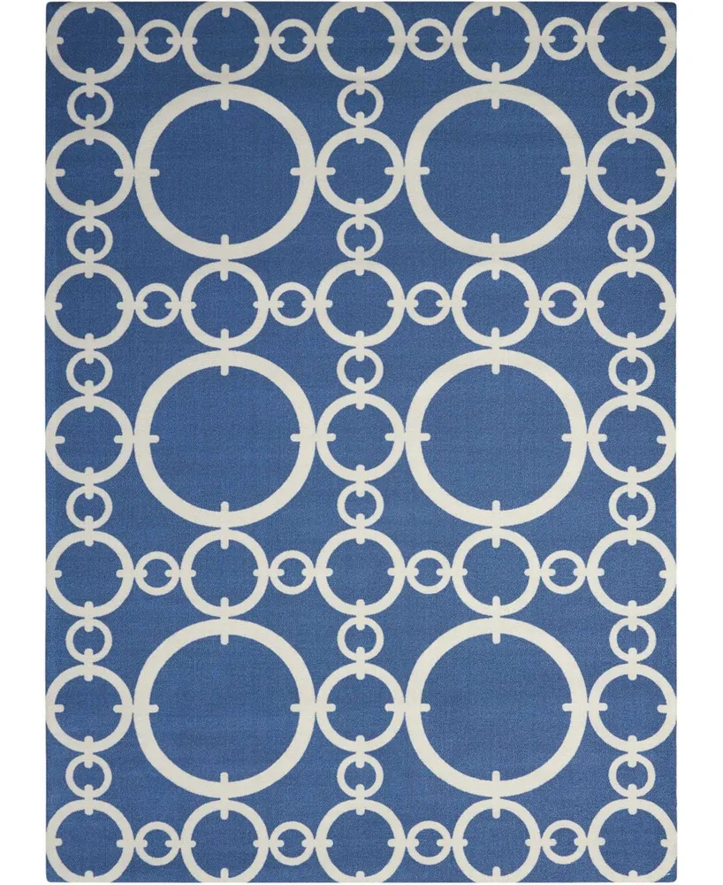 Long Street Looms Shady Brights SHA02 Navy 5'3" x 7'5" Outdoor Area Rug