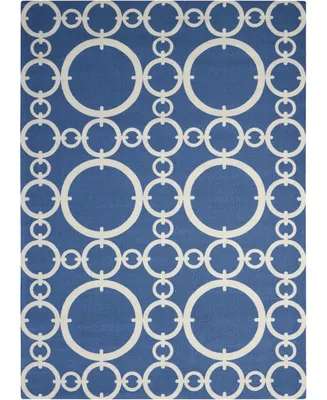 Long Street Looms Shady Brights SHA02 Navy 5'3" x 7'5" Outdoor Area Rug