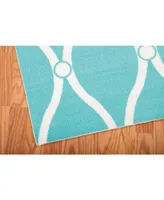 Long Street Looms Backyard BAC089 Aqua 7'9" x 10'10" Outdoor Area Rug