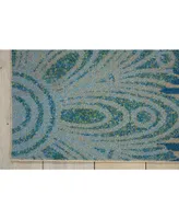 Long Street Looms Backyard BAC092 Blue 4'4" x 6'3" Outdoor Area Rug