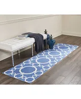 Long Street Looms Shady Brights SHA02 Navy 2'3" x 8' Runner Rug