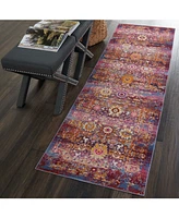 Long Street Looms Era Tabriz ERA03 Red, Multi 2'4" x 8' Runner Rug