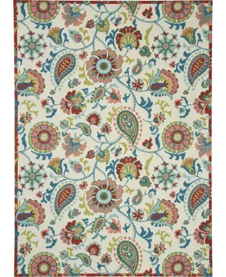 Long Street Looms Shady Brights SHA73 Ivory 7'9" x 10'10" Outdoor Area Rug