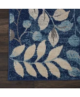 Long Street Looms Peace PEA03 Navy 2'3" x 7'3" Runner Rug