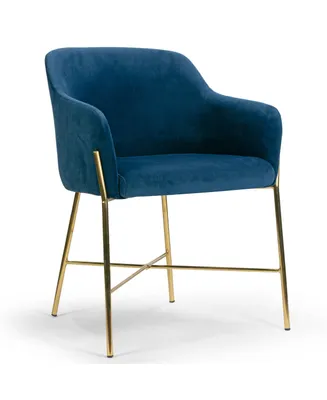Glamour Home Ana Velvet Arm Dining Chair with Metal Legs
