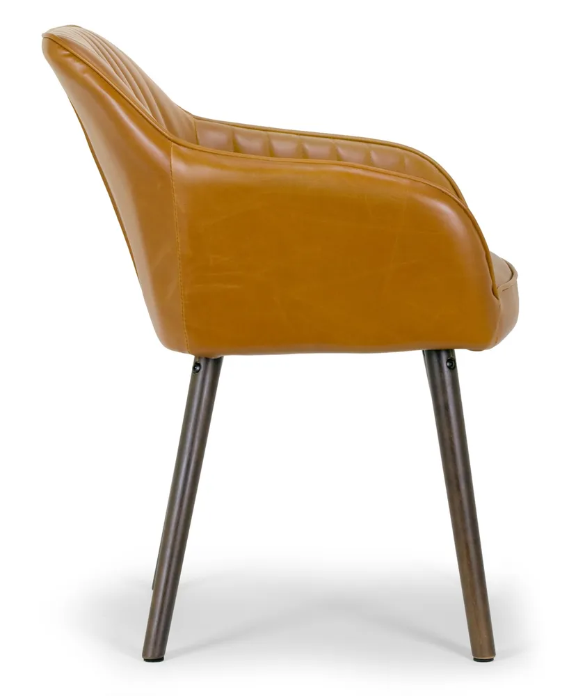 Glamour Home Set of 2 Alaura Arm Chair in with Beech Legs