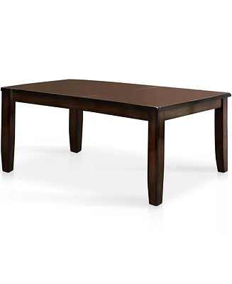 Furniture of America Lalonde Solid Wood Rectangular Dining Table with Leaf