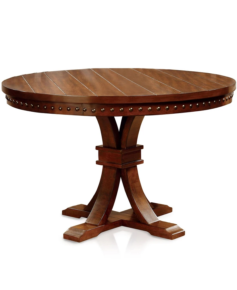 Furniture of America Tackman Solid Wood Round Table