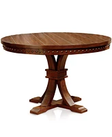 Furniture of America Tackman Solid Wood Round Table