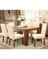 Furniture of America Yukaiah Solid Wood Rectangular Dining Table