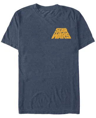 Fifth Sun Star Wars Men's Distressed Tilted Yellow Logo Short Sleeve T-Shirt