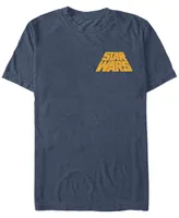 Fifth Sun Star Wars Men's Distressed Tilted Yellow Logo Short Sleeve T-Shirt