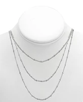 And Now This Silver Plated Beaded 18" Layered Necklace