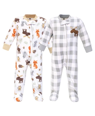 Hudson Baby Girls and Boys Woodland Fleece Sleep Play, Pack of 2