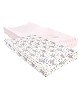 Touched by Nature Baby Girl Cotton Changing Pad Cover, Girl Elephant, One Size