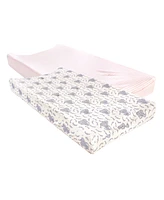 Touched by Nature Baby Girl Cotton Changing Pad Cover, Girl Elephant, One Size