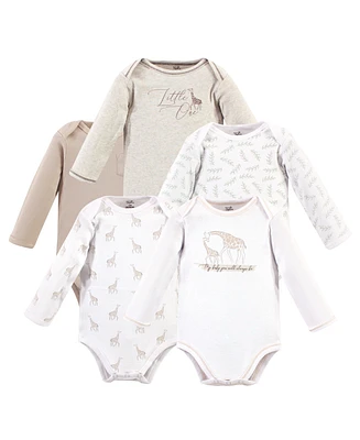 Touched by Nature Organic Cotton Long-Sleeve Bodysuits 5pk, Little Giraffe, 18-24 Months