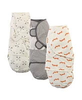 Touched by Nature Baby Girls and Boys Fox Swaddle Wraps, Pack of 3