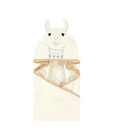 Little Treasure Baby Girls Neutral Llama Animal Hooded Towel