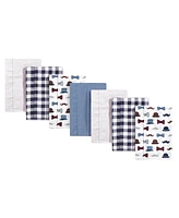 Little Treasure Baby Boys Handsome Fella Flannel Burp Cloths, Pack of 7