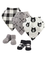 Yoga Sprout Baby Boy Cotton Bandana Bibs and Socks 5pk, One Size