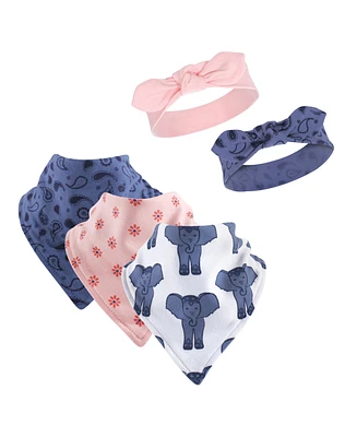 Yoga Sprout Baby Girls and Boys Free Spirit Yoga Sprout Bandana Bibs and Headbands, Pack of 5