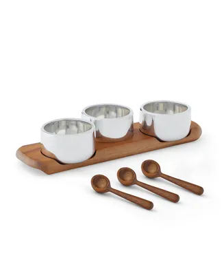 Nambe Condiment Server with Spoons