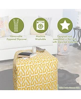 Majestic Home Goods Large Polka Dot Ottoman Pouf Cube 17" x