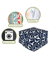 Majestic Home Goods Plantation Ottoman Square Pouf 27" x 17"