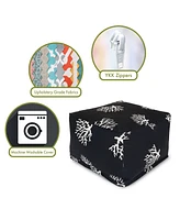 Majestic Home Goods Cora Ottoman Square Pouf 27" x 17"