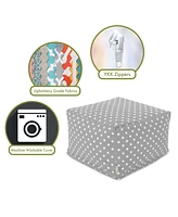 Majestic Home Goods Ikat Dot Ottoman Square Pouf 27" x 17"