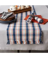 Design Imports Autumn Farmhouse Plaid Table Runner