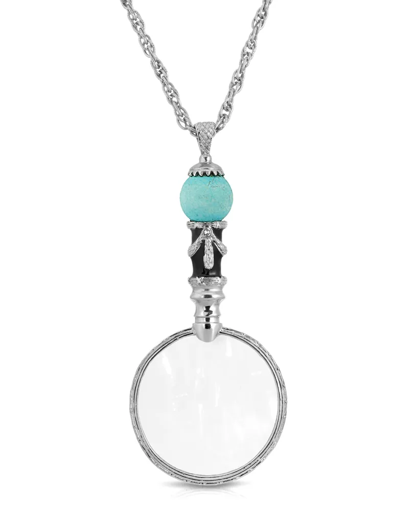2028 Silver-tone Magnifying Glass Pendant 30 Necklace