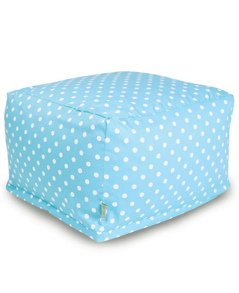 Majestic Home Goods Polka Dot Ottoman Square Pouf 27" x 17