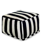 Majestic Home Goods Vertical Stripe Ottoman Square Pouf 27" x 17"