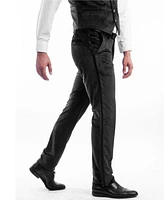 Bryan Michaels Men's Skinny Modern Fit Velvet Tuxedo Dress Pants