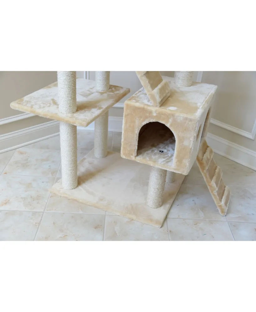 Armarkat 74" Multi-Level Real Wood Cat Tree With Scratching Posts