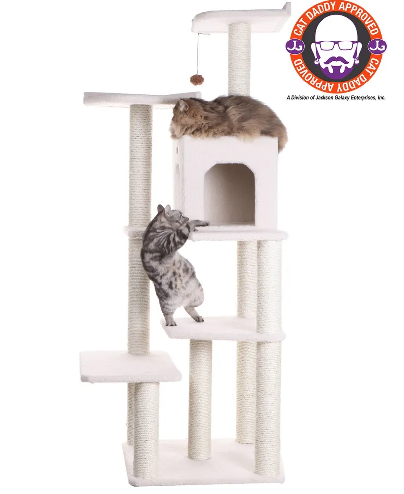 Armarkat Real Wood 6-Level Cat Tree, With Condo and Two Perches