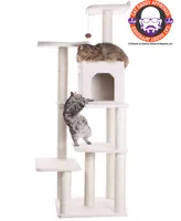 Armarkat B6802 Classic Real Wood Cat Tree, Jackson Galaxy Approved, 6 Levels with Condo and 2 Perches, Ivory